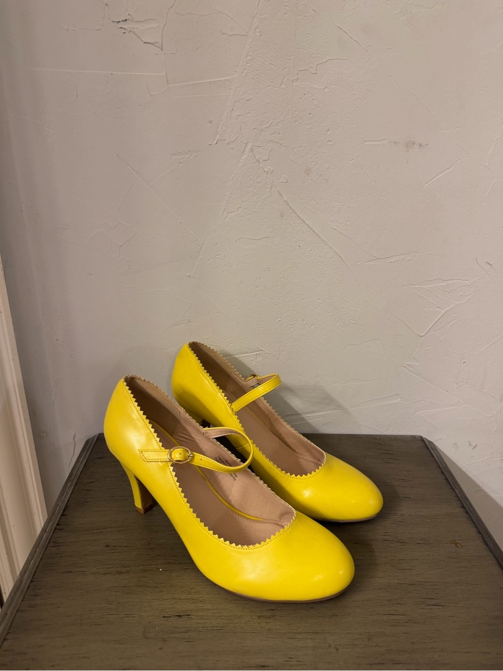 J. Adam’s Sunny Yellow Mary Jane Heels for Women